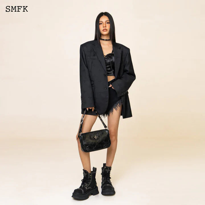 SMFK GARDEN BLACK WOOLEN OVERSIZE SUIT SU002BG
