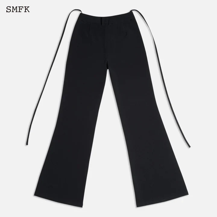 MERMAID CLASSIC HIGH WAIST SUIT PANTS MIDNIGHT BLACK UP013B+