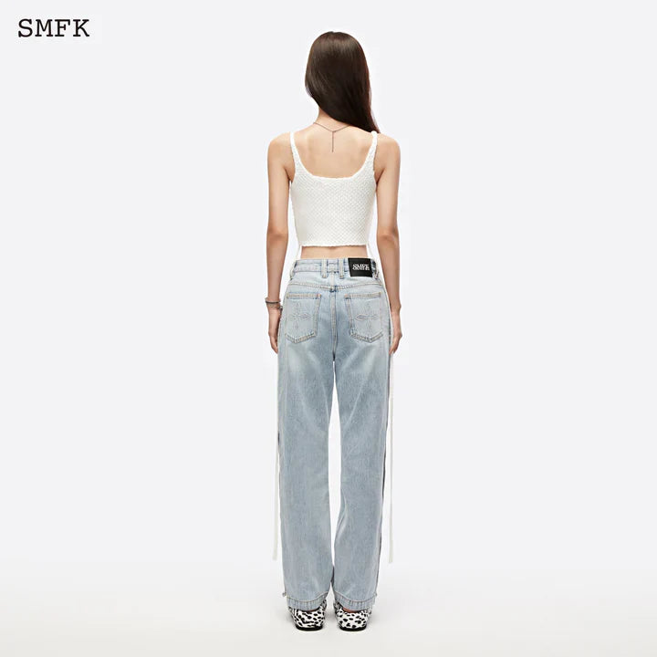 MERMAID WOOL KNIT VEST SKY WHITE