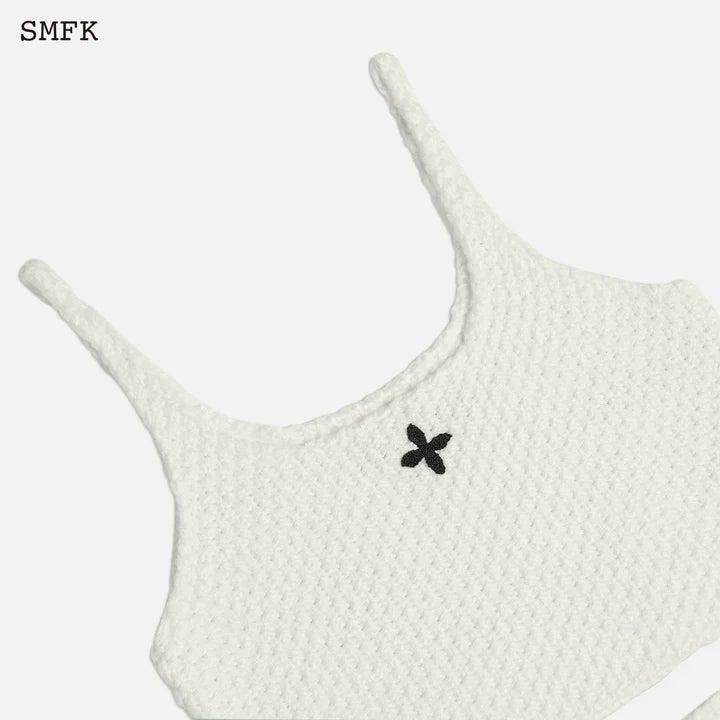 MERMAID WOOL KNIT VEST SKY WHITE