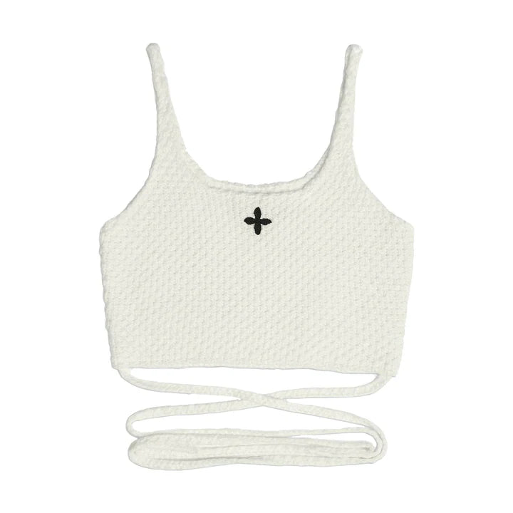MERMAID WOOL KNIT VEST SKY WHITE