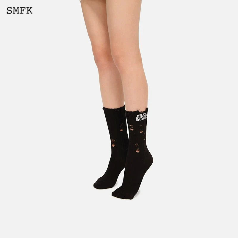 RETRO CAMPUS DESTRUCTION SPORTS SOCKS (TWO PAIRS) US005BWD