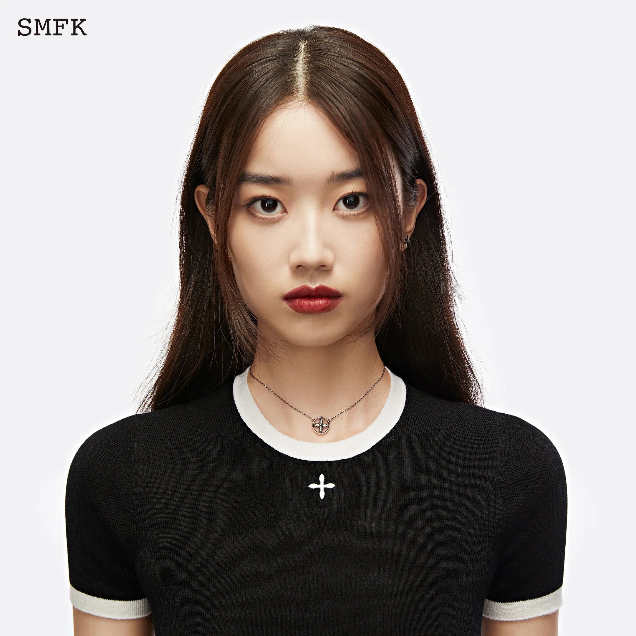 SMFK SILENT FLOWER SHORT NECKLACE SILVER JNS10S