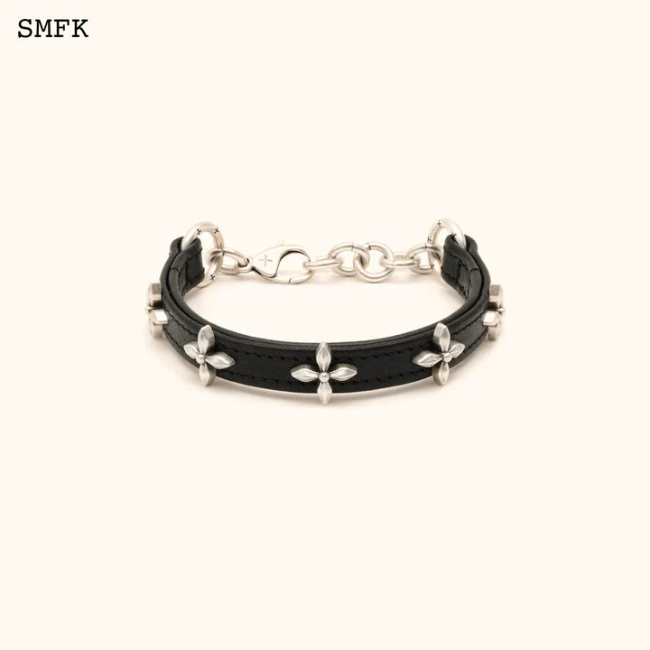 SMFK COMPASS BLACK GARDEN LEATHER ANKLET BLT06B