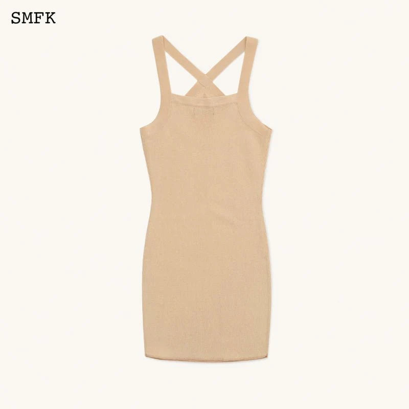 TEMPLE DRAGON TRADITIONAL HALTER-NECK KNITTED DRESS