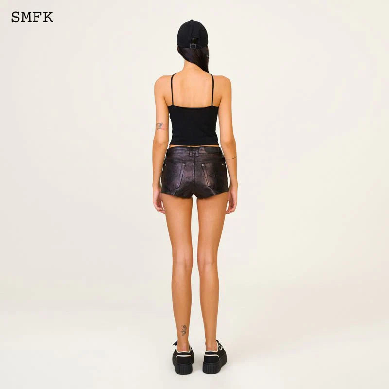 TEMPLE TRADITIONAL BLACK KNITTED CROSS SLING TOP