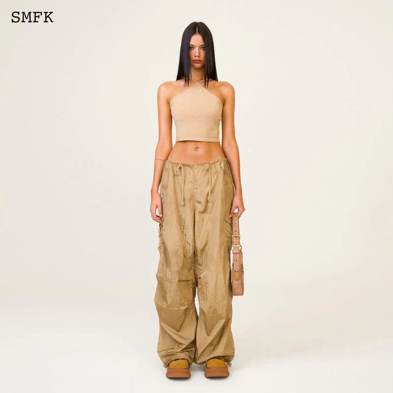 TEMPLE TRADITIONAL KNITTED CROSS SLING TOP SAND