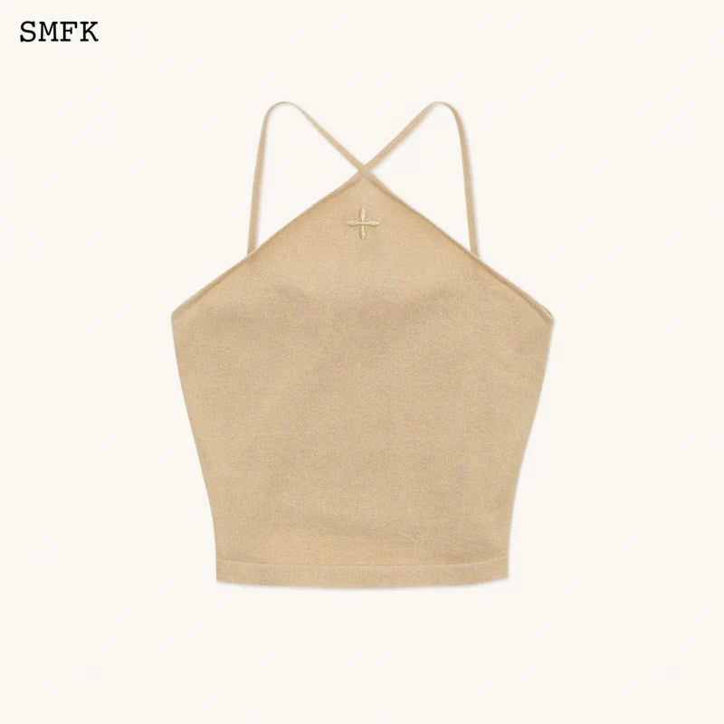 TEMPLE TRADITIONAL KNITTED CROSS SLING TOP SAND