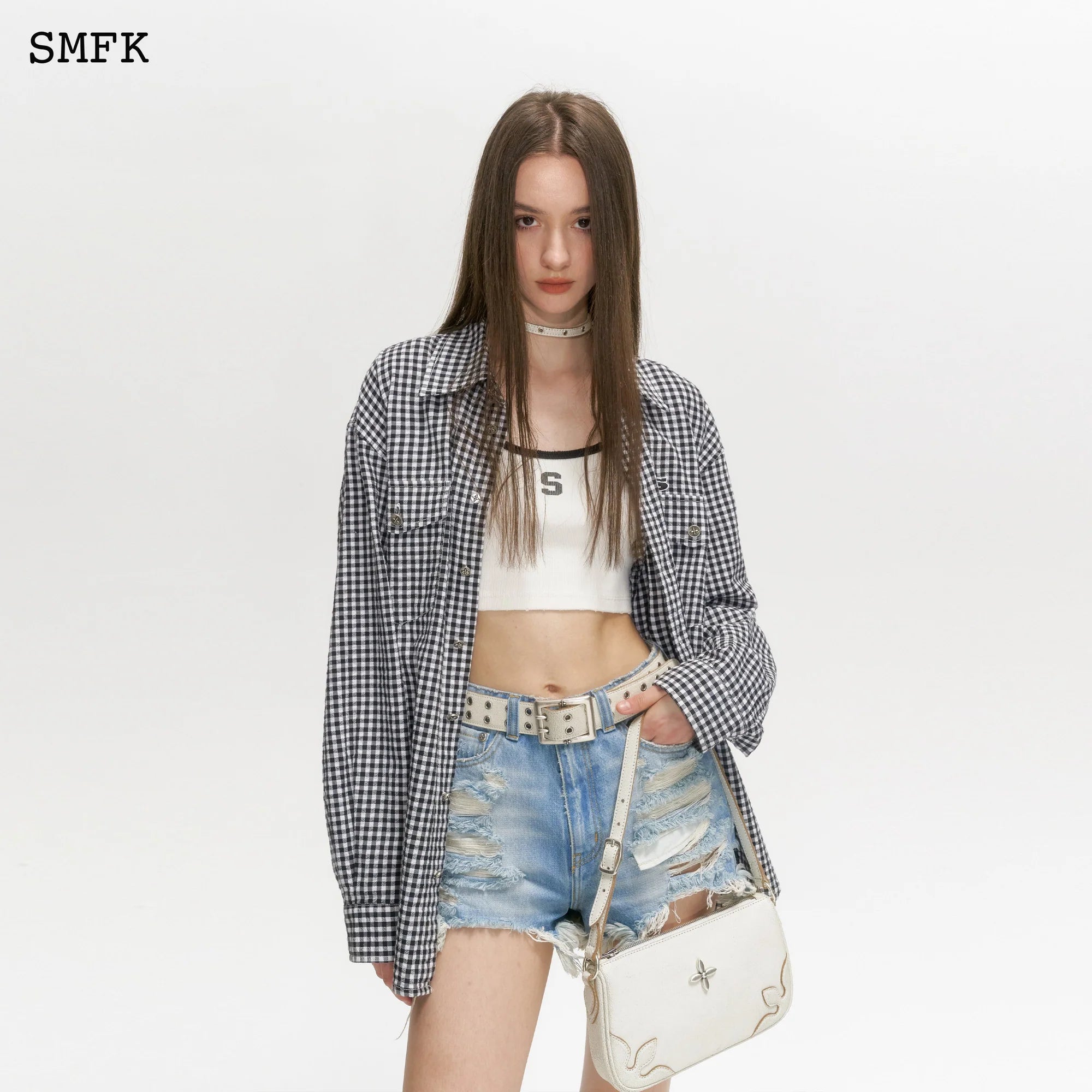 Vintage Academy Black And White Checkered Shirt CP005BWC