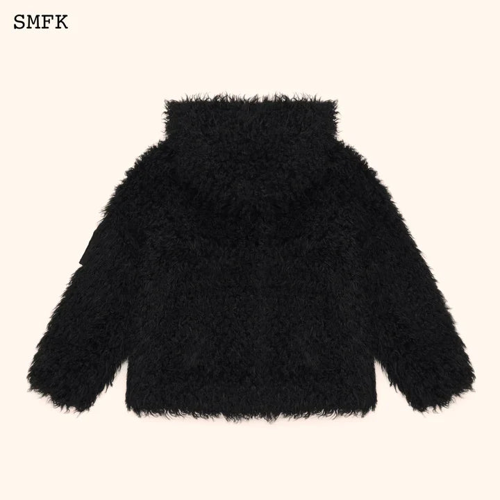 WILDWORLD ADVENTURE OUTDOOR FAUX FUR HOODIE IN BLACK CF002B1