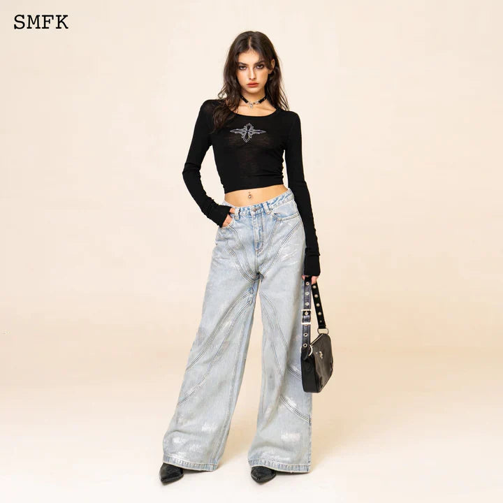 SMFK WILDWORLD BLACK DANCER WOOLEN TOP ULS13B