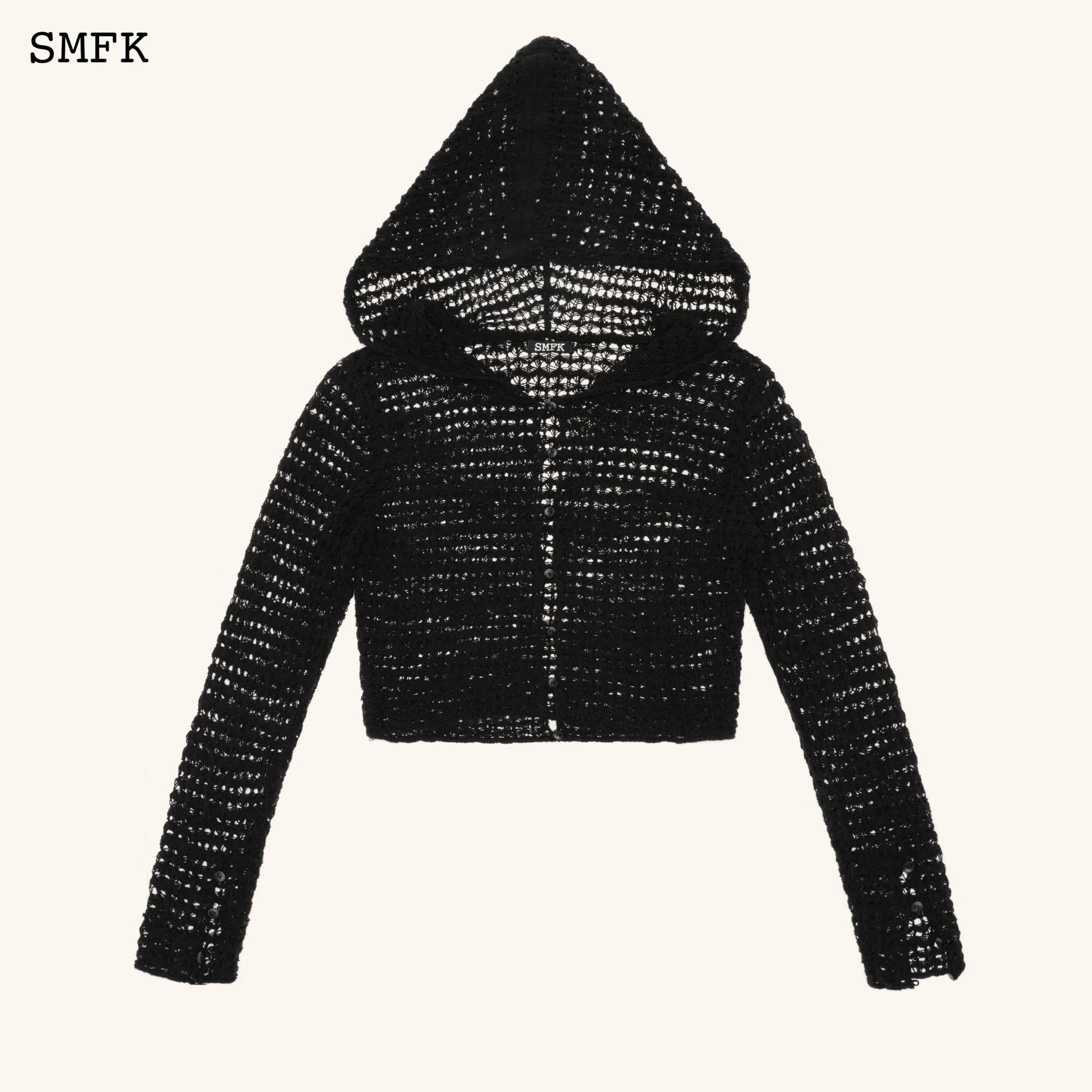 WildWorld Black Jellyfish Knitted Hoodie