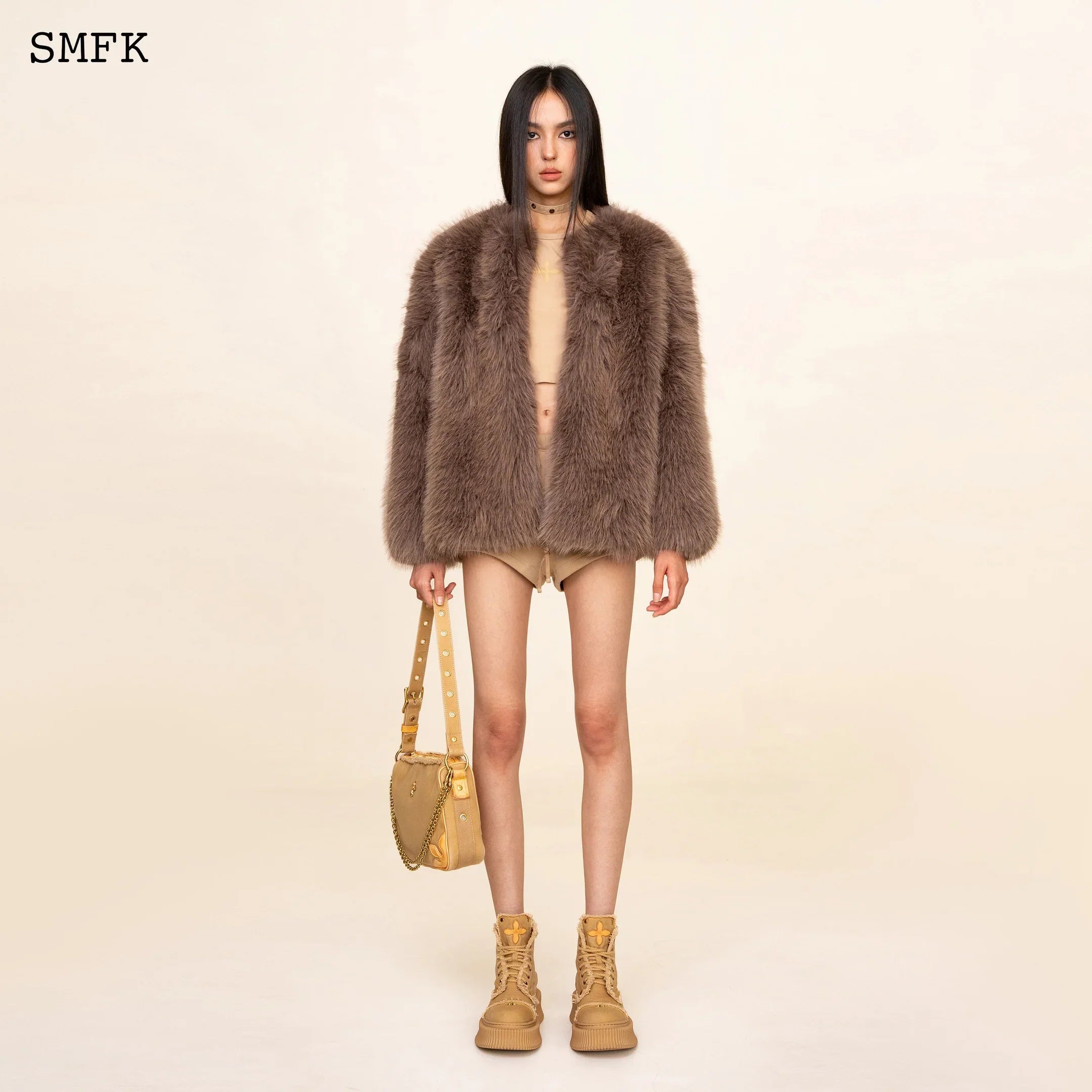 SMFK WILDWORLD CLASSIC FAUX FUR JACKET IN PURPLE CF005GY