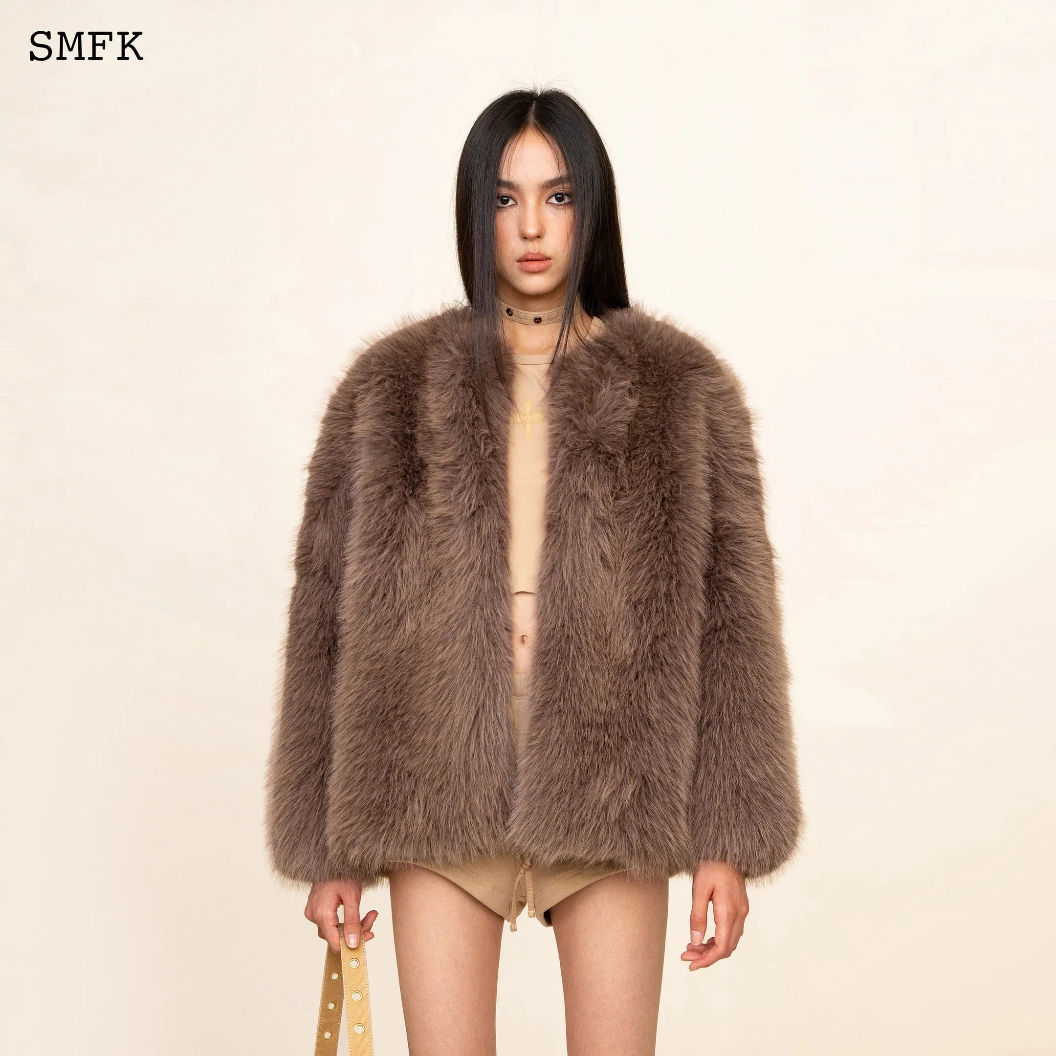 SMFK WILDWORLD CLASSIC FAUX FUR JACKET IN PURPLE CF005GY