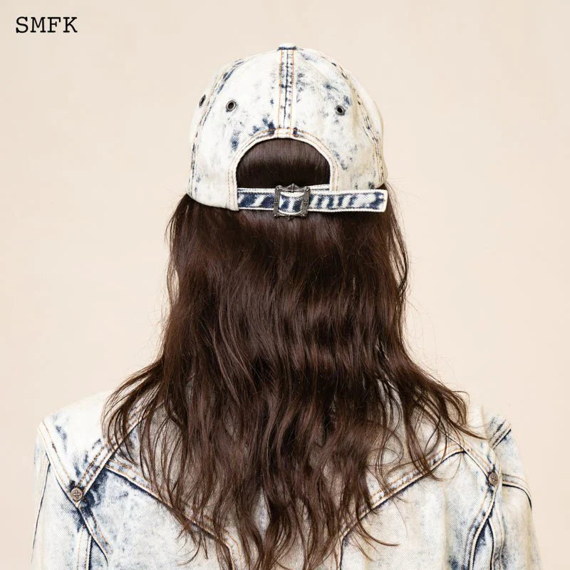 SMFK WILDWORLD CROSS DENIM CREAM BASEBALL CAP H0003CW