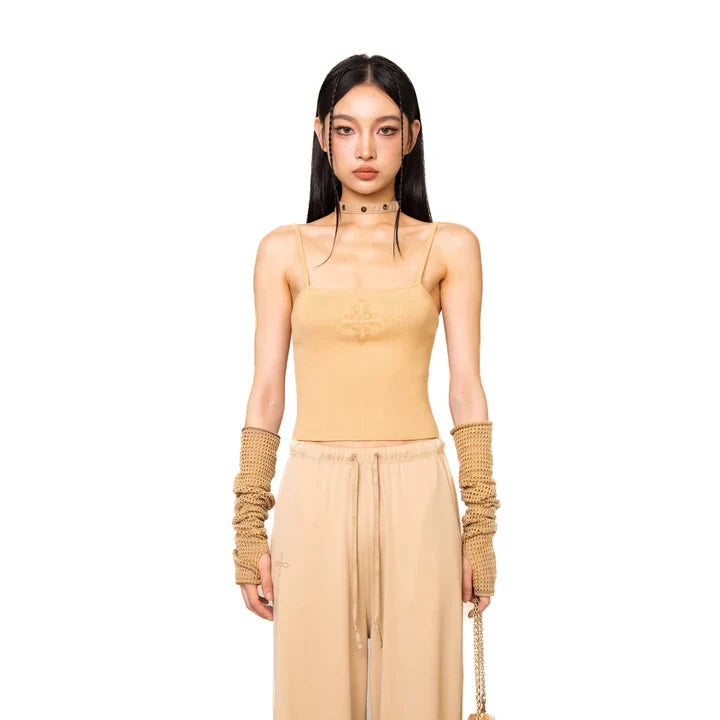 WILDWORLD CROSS KNITTED CROP TOP UTK05F1