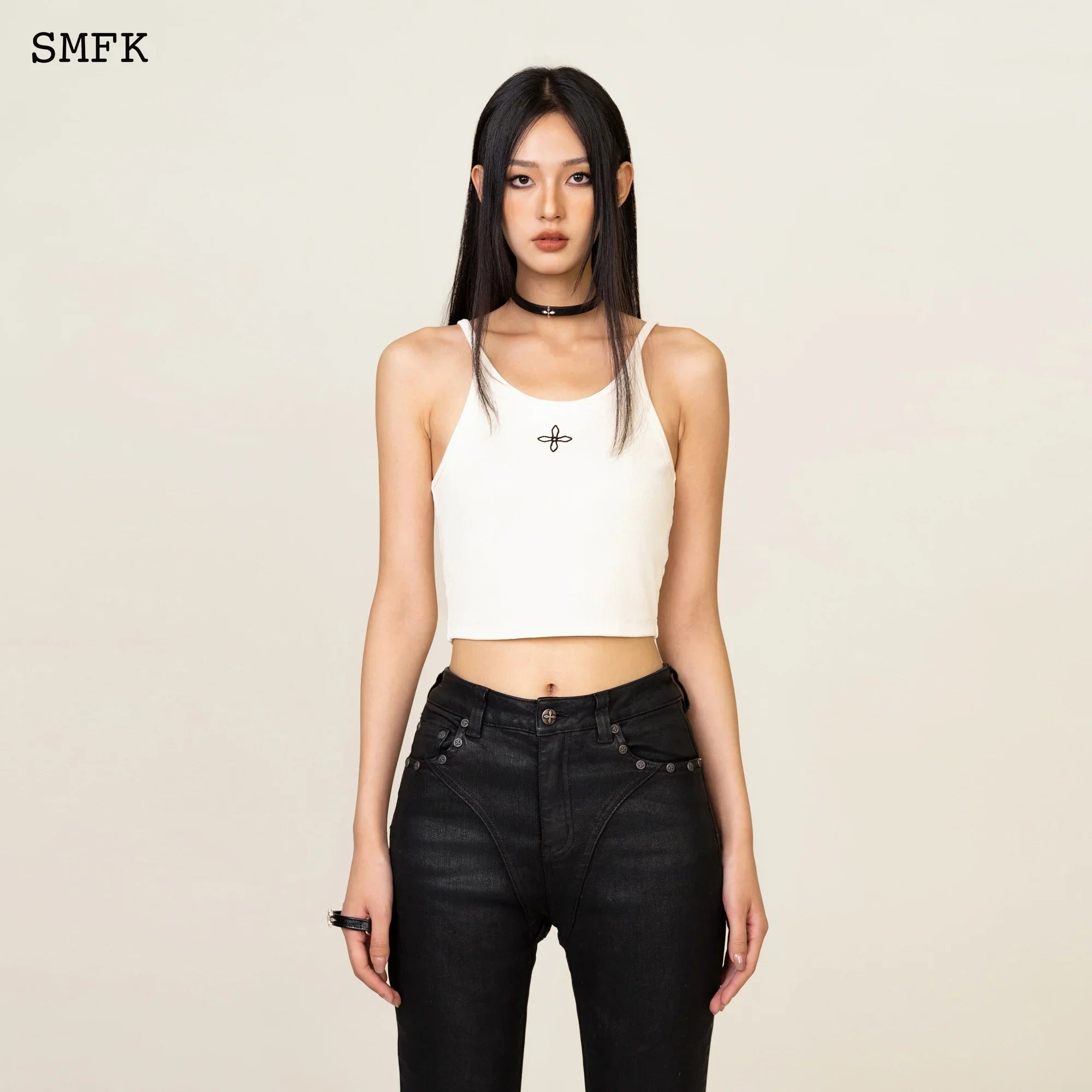 WILDWORLD CROSS SPORTY VEST TOP IN WHITE