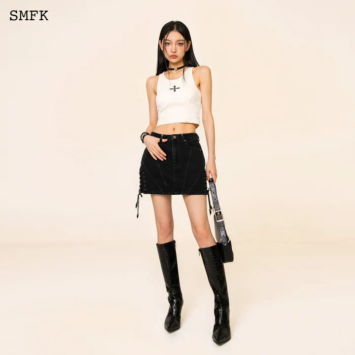 WILDWORLD ROCK HIGH-WAIST DENIM SKIRT DS002B2
