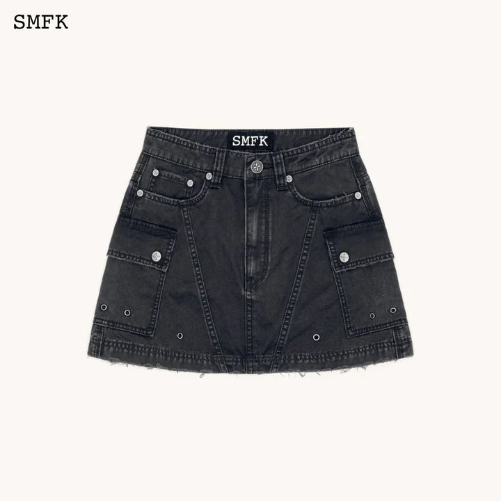WILDWORLD STRAY GREY WORKWEAR STYLE SKIRT DS003GY
