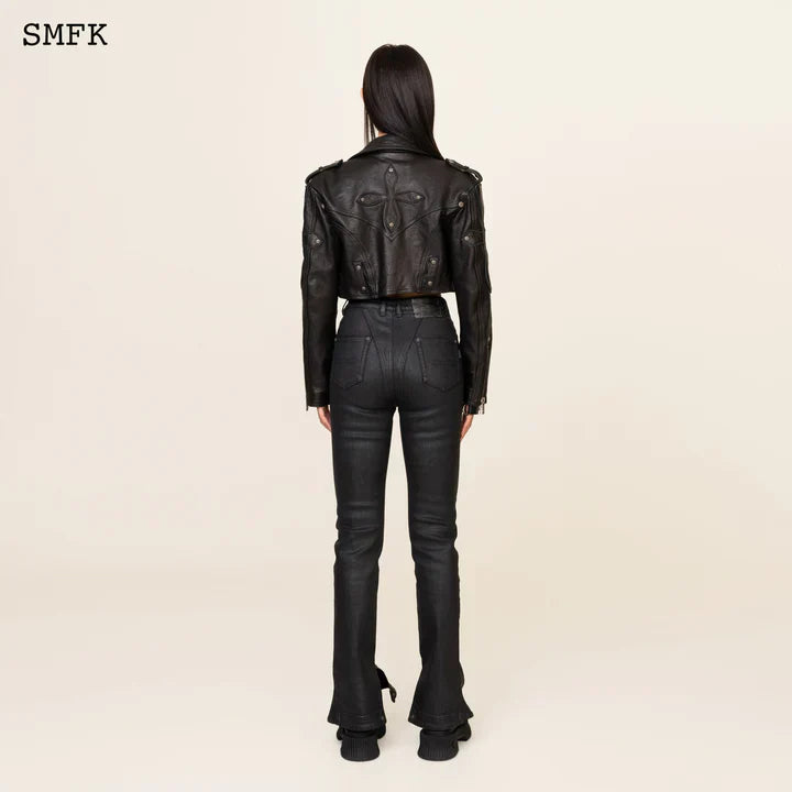 WILDWORLD TARPAN WAXED JEANS IN BLACK UJ002B1